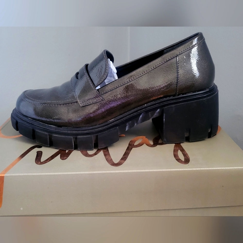 loafer shoes, style: CV- sage color gray Patent.